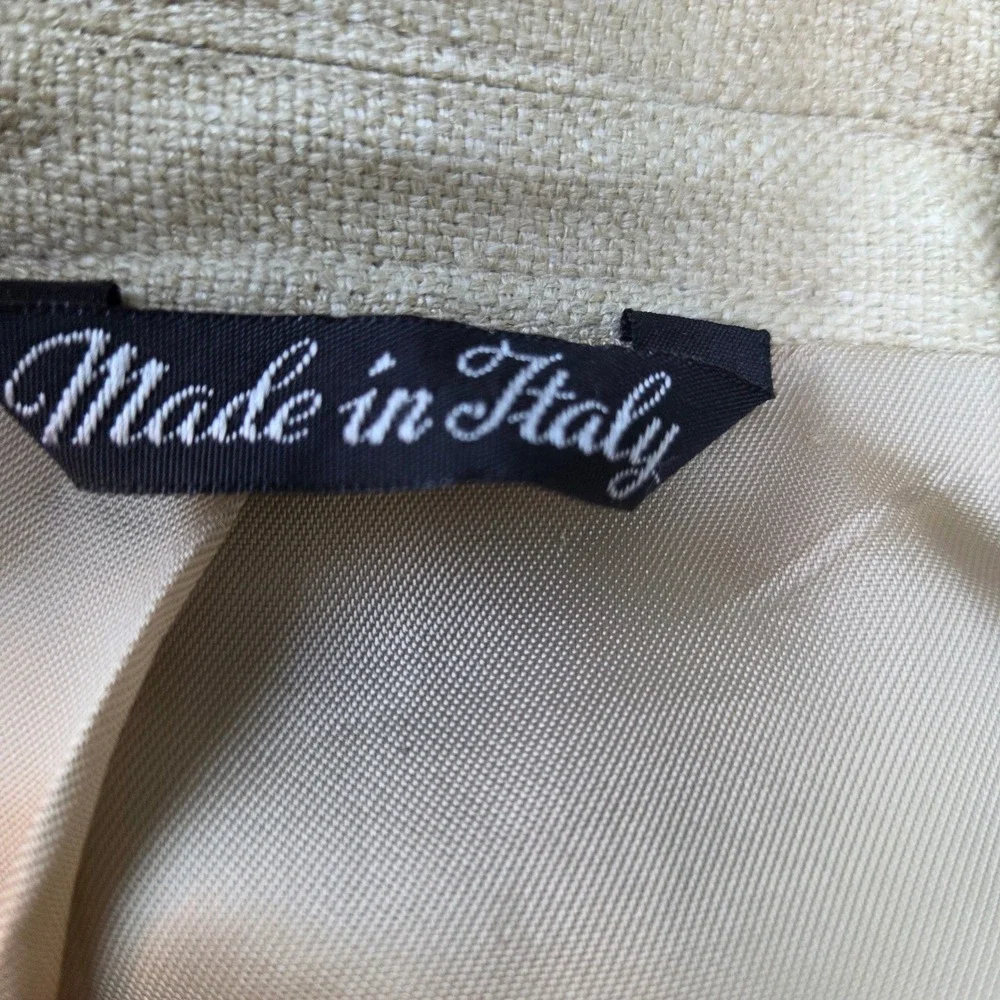 Vito Rufolo Silk Linen Wool Blazer Mens 42 Amalfi Garlanda Cloth Tan Made Italy‎
